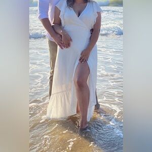 Cap sleeve, high low flow dress